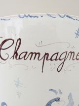 Seau champagne en céramique de Moustiers. Signé J-Mathieu 