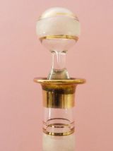 Magnifique service à liqueurs en verre granité blanc 