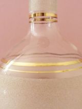 Magnifique service à liqueurs en verre granité blanc 