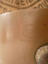 Lot de 5 casseroles française en cuivre massif étamé 