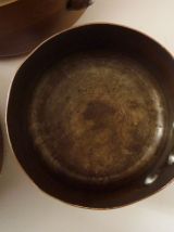 Lot de 5 casseroles française en cuivre massif étamé 