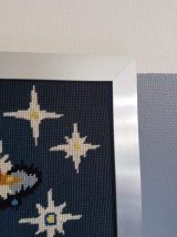 tableau canevas vintage style Lurcat soleil et poissons 