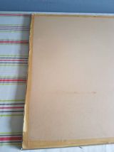 tableau canevas vintage style Lurcat soleil et poissons 