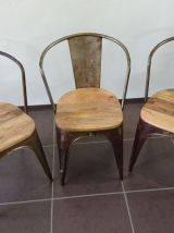 Chaise industrielle vintage vieillie