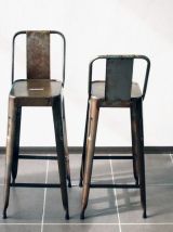 Tabouret industriel vieilli vintage