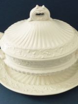 Ancienne soupière et sa louche en céramique céramique italie