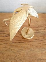 Héron en laiton, vintage