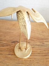 Héron en laiton, vintage