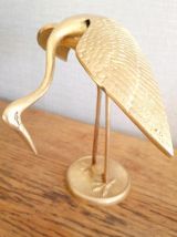 Héron en laiton, vintage