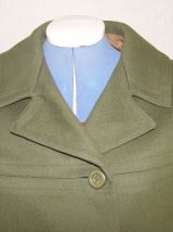 Manteau vintage de laine vert mousse taille 42/44