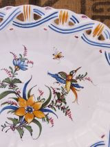 Assiette mural, corbeille à fruits en faïence  Lallier