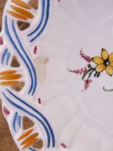 Assiette mural, corbeille à fruits en faïence  Lallier