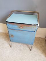 paire de chevets métal et tablette formica années 60 