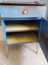 paire de chevets métal et tablette formica années 60 