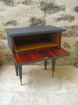 Table de chevet vintage grise