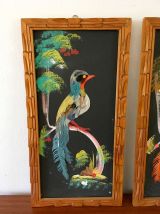 Tableaux oiseaux vintage années 50