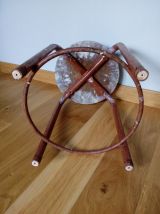 Tabouret d'école ou d'atelier en métal et bois