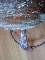 Tabouret d'école ou d'atelier en métal et bois