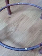 Tabouret d'école ou d'atelier en métal et bois