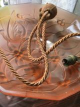 Suspension ARTS DÉCO en verre dépoli, moulé, 