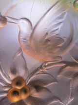 Suspension ARTS DÉCO en verre dépoli, moulé, 