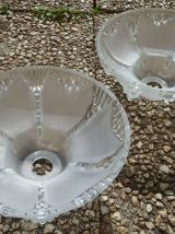 lot abat-jour , suspensions en verre , vintage
