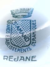 Ancienne Coupe à fruit sur pied  céramiques REJANE 