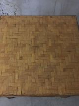 Table basse en rotin années 60