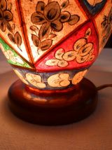 Lampe cuir chameau Pakistan vintage