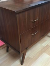 Commode vintage pieds compas,meuble pour vinyles ou hifi