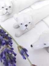 Lot de 6 repose-couverts animaux ARTS DÉCO en porcelaine