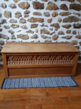 Coffren en bois et rotin