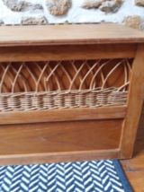 Coffren en bois et rotin