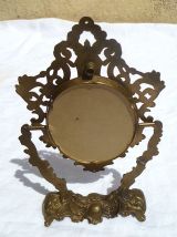 petit miroir  psyché  en laiton, vintage