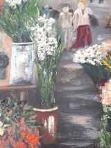 Tabeau-Peinture à l'huile - Original - Marché de Beziers
