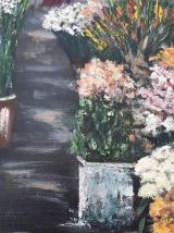 Tabeau-Peinture à l'huile - Original - Marché de Beziers