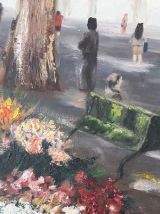 Tabeau-Peinture à l'huile - Original - Marché de Beziers