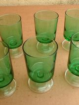 lot de 6 verres à pieds,  vintage