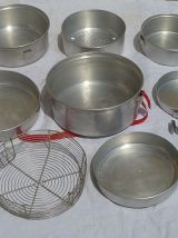 gamelles  de  camping en  alu  ,  vintage