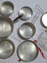 gamelles  de  camping en  alu  ,  vintage