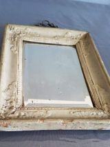 ancien miroir cadre bois + plâtre peint avec belle chaîne 