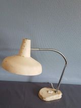 grande lampe de bureau vintage beige des années 50 articulée