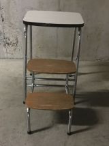 Tabouret marche-pied en formica années 70