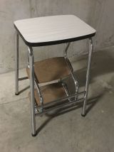 Tabouret marche-pied en formica années 70