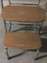 Tabouret marche-pied en formica années 70