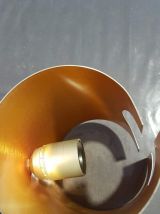 paire d'appliques vintage métal brossé et intérieur orange 