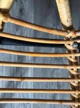 Fauteuil coquille en rotin vintage