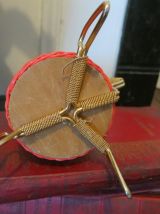 Grande bouteille verre scoubidou vintage 60s