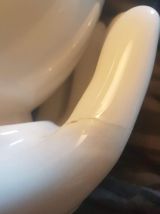 paire d'appliques mains  céramique blanche + globes opaline 