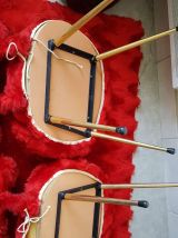 chaises moumoute rouge vintage année 72 en très bon état